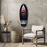 Red Boxing Gloves Spotlight Gym Glass Wall Art.
