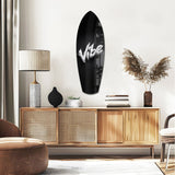Vibe Feather Typography Minimal Glass Wall Art.