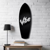 Vibe Feather Typography Minimal Glass Wall Art.