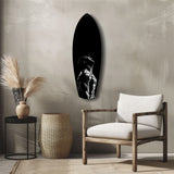 Bodybuilder Roar Triumph Black White Glass Wall Art.