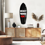 Beast Mode On Toggle Motivational Glass Wall Art.