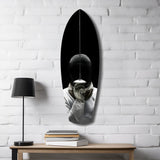 Fencer Mask Sword Athletic Glass Wall Art.