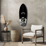 Fencer Mask Sword Athletic Glass Wall Art.