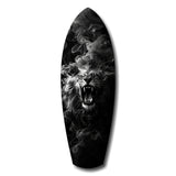 Roaring Lion Smoke Monochrome Glass Wall Art.