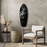 Roaring Lion Smoke Monochrome Glass Wall Art.