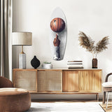 Spinning Basketball Finger Balance Glass Wall Art.