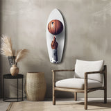Spinning Basketball Finger Balance Glass Wall Art.