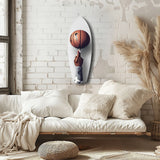 Spinning Basketball Finger Balance Glass Wall Art.