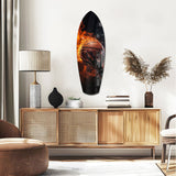 Flaming Basketball Hand Fire Glass Wall Art.