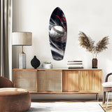 Baseball Liquid Swirl Black Red Glass Wall Art.