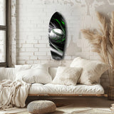 Baseball Liquid Swirl Black Green Glass Wall Art.