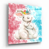 Tableau en verre Lapin - 40x40 cm