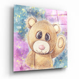 Tableau en verre Ours en peluche - 40x40 cm