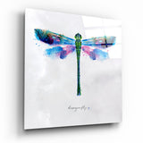 Dragonfly Glass Wall Art - 40x40 cm