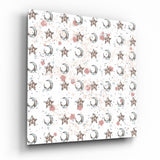 Moon Star Pattern Glass Wall Art - 40x40 cm