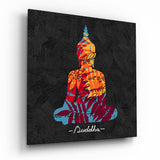 Silueta de Buda colorida cuadro de cristal - 40x40 cm