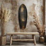 Tavola da surf consumata a griglia gialla quadro in vetro - 90x30 cm