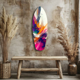 Tableau en verre Coups de pinceau abstraits - 90x30 cm