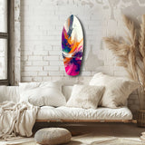 Abstract Paint Brushes Glass Wall Art