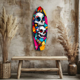 Vintage Skulls Glass Wall Art