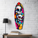 Vintage Skulls Glass Wall Art