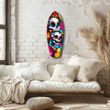 Vintage Skulls Glass Wall Art