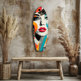 Woman in Style Glass Wall Art - 90x30 cm