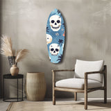 Surf Skull California Dreams Glass Wall Art