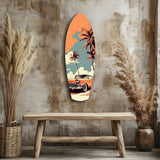 Sunset Ride 60s Vibes Glass Wall Art
