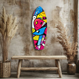Glasbild Farben der Geometrie - 90x30 cm