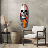 Skull in the Street Art Glass Wall Art