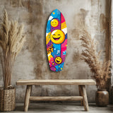 Smiley Glass Wall Art - 90x30 cm