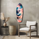 Wavy Ocean Glass Wall Art