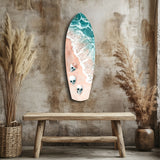 Seashore Glass Wall Art - 90x30 cm