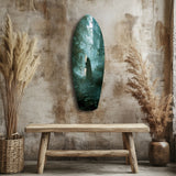 Glowing Energy Sword in the Woods Glasbild - 90x30 cm