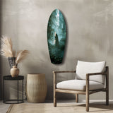 Light Saber in the Woods Glass Wall Art