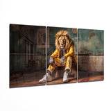 Lion Vogue – tableau en verre Mega - 140x72 cm
