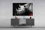 Rhino Glass Wall Art.