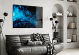 Blue Smoke Glass Wall Art.