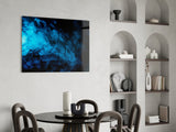 Blue Smoke Glass Wall Art.