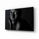Woman Portrait 37 Glass Wall Art - 72x46 cm