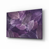Purple Leaf Glass Wall Art
