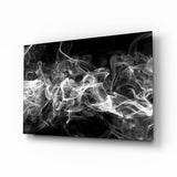 White Smoke Glass Wall Art - 72x46 cm
