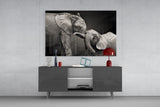 Elephants Glass Wall Art.