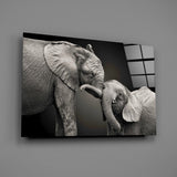 Elephants Glass Wall Art.
