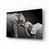 Elephants Glass Wall Art.