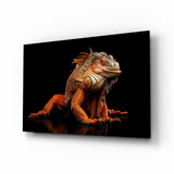 Komodo Dragon Glass Wall Art - 72x46 cm