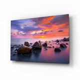 Sunset at Sea Glass Wall Art - 72x46 cm