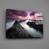 Sunset Landscape Glass Wall Art.