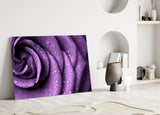 Purple Rose Glass Wall Art.